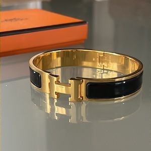 Hermes Clic H Bracelet in Black